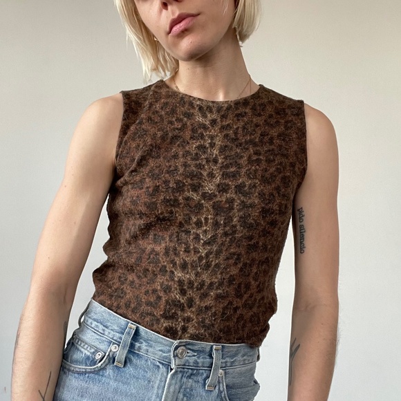 Vintage Leopard Print Mohair Crop Top - Picture 3 of 7